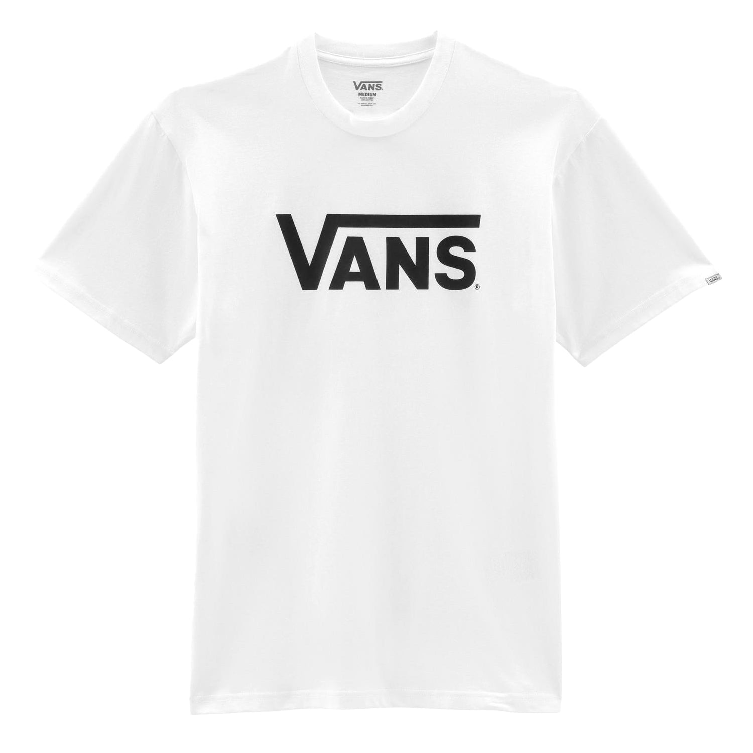 White-Black - Front - Vans Mens Classic Logo Relaxed Fit T-Shirt