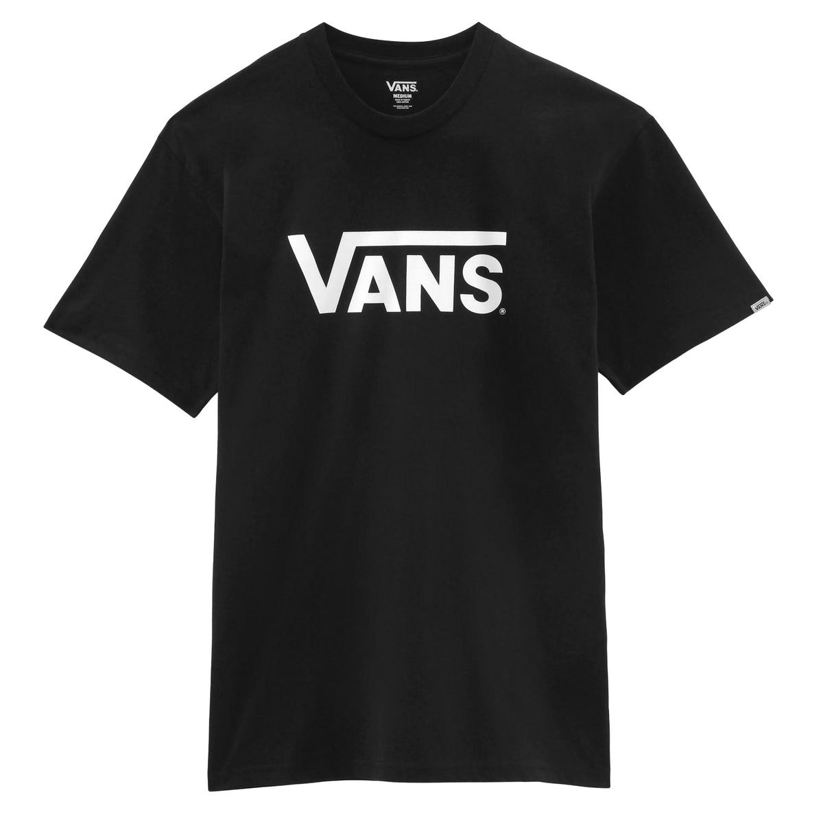 Black-White - Front - Vans Mens Classic Logo Relaxed Fit T-Shirt