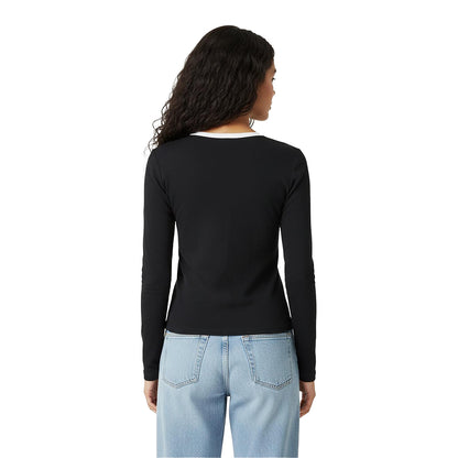 Black - Lifestyle - Jack Wills Womens-Ladies Trinkey Ringer Long-Sleeved T-Shirt