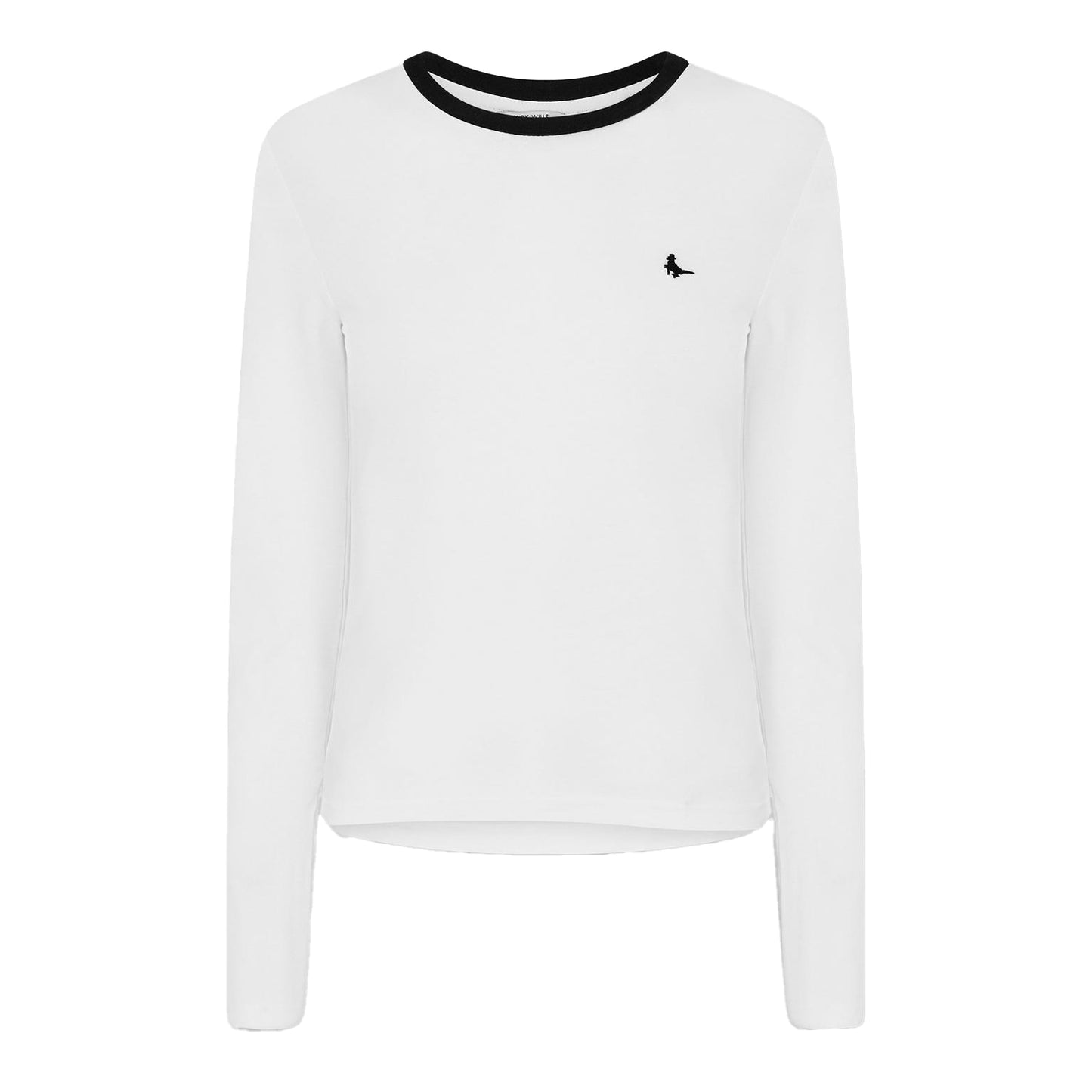 White - Front - Jack Wills Womens-Ladies Trinkey Ringer Long-Sleeved T-Shirt