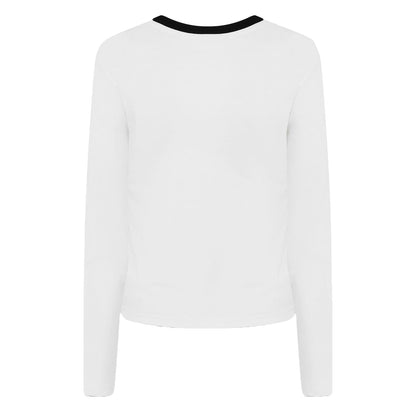 White - Back - Jack Wills Womens-Ladies Trinkey Ringer Long-Sleeved T-Shirt