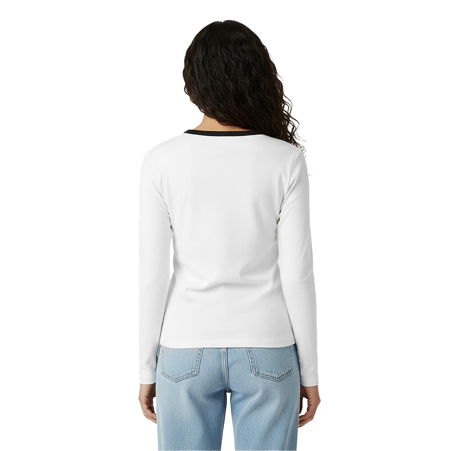 White - Lifestyle - Jack Wills Womens-Ladies Trinkey Ringer Long-Sleeved T-Shirt