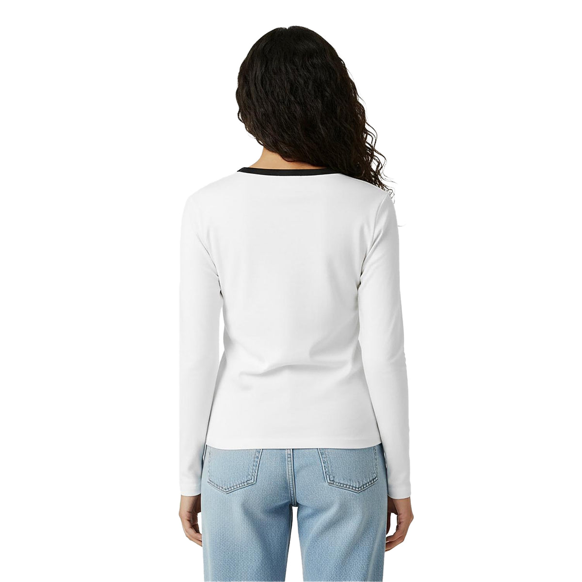White - Lifestyle - Jack Wills Womens-Ladies Trinkey Ringer Long-Sleeved T-Shirt