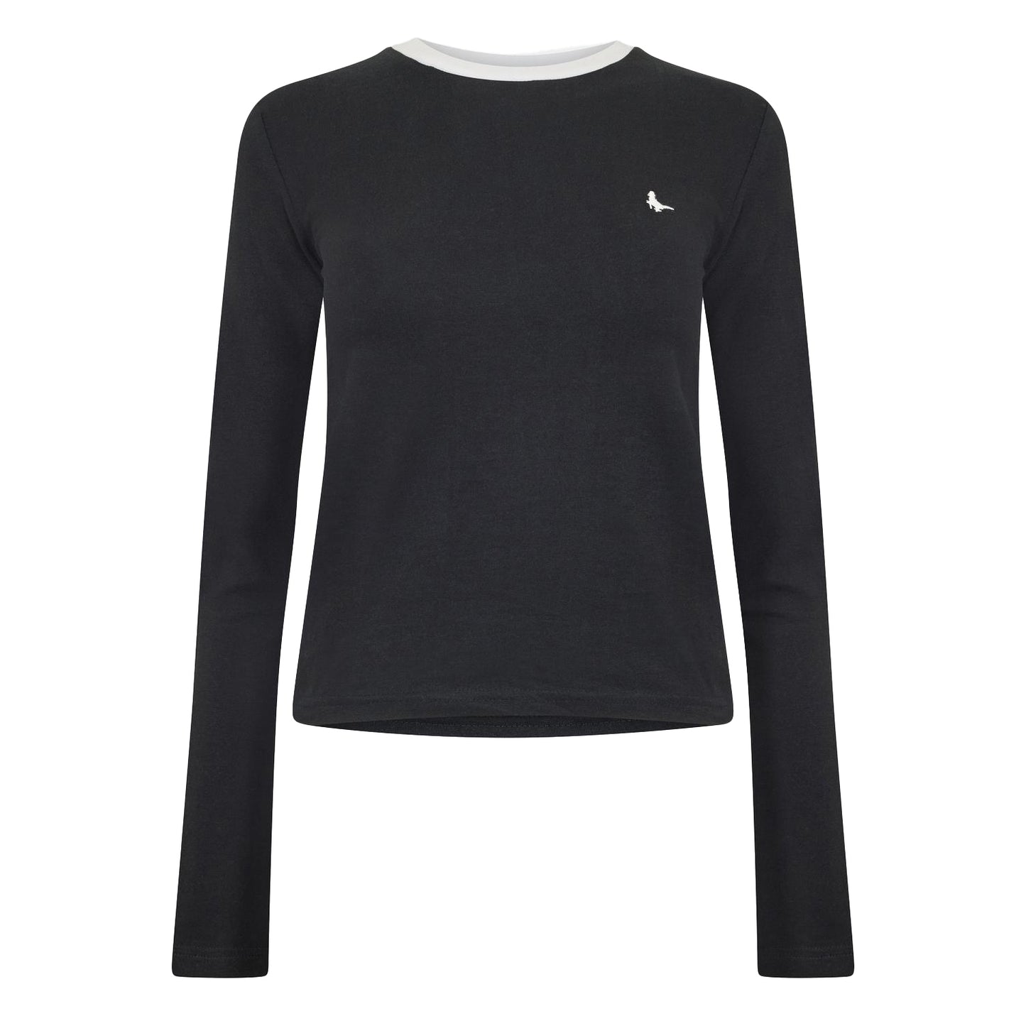 Black - Front - Jack Wills Womens-Ladies Trinkey Ringer Long-Sleeved T-Shirt