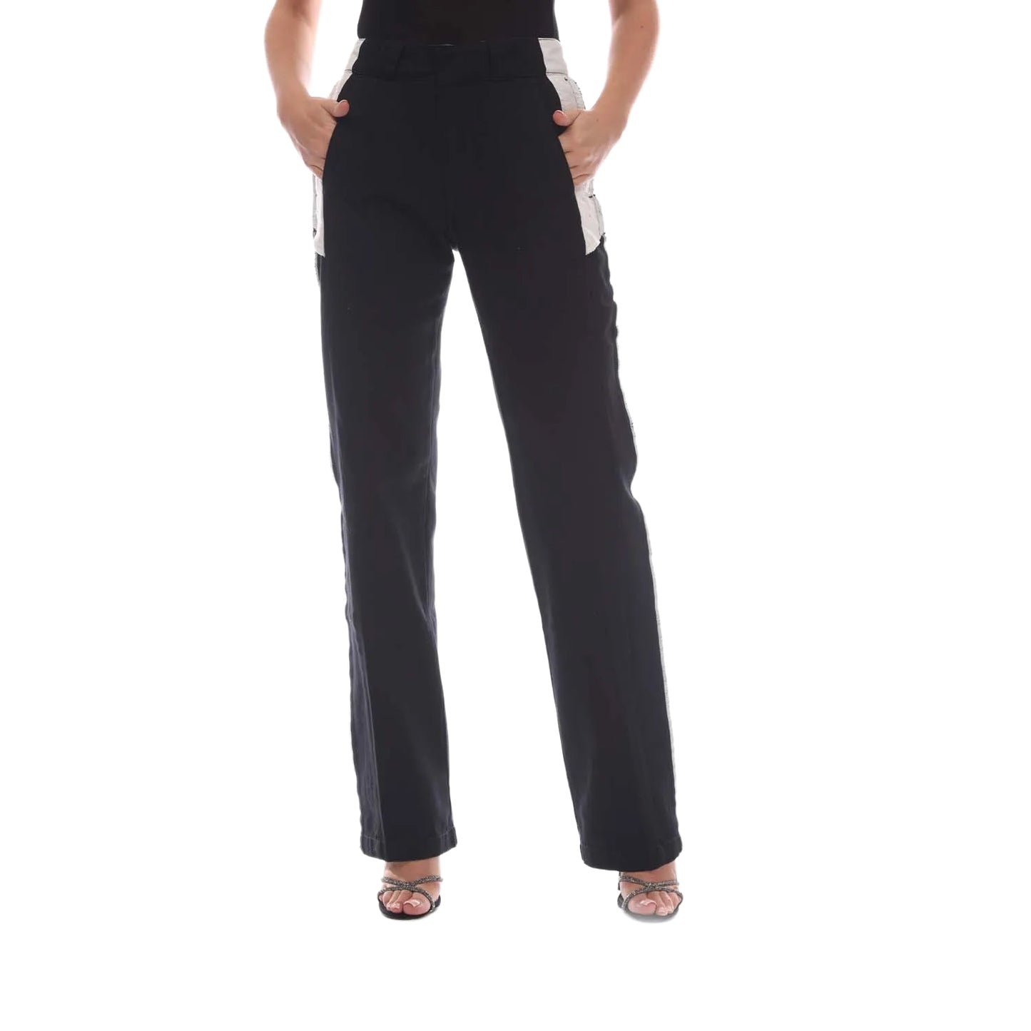 Black - Front - Heron Preston Womens-Ladies Inside Out Chino Trousers