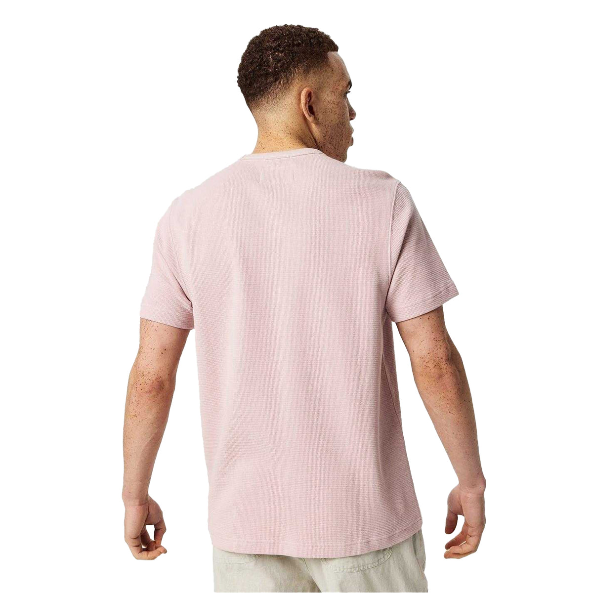 Cool Pink - Back - Jack Wills Mens Logo Waffle Knit T-Shirt