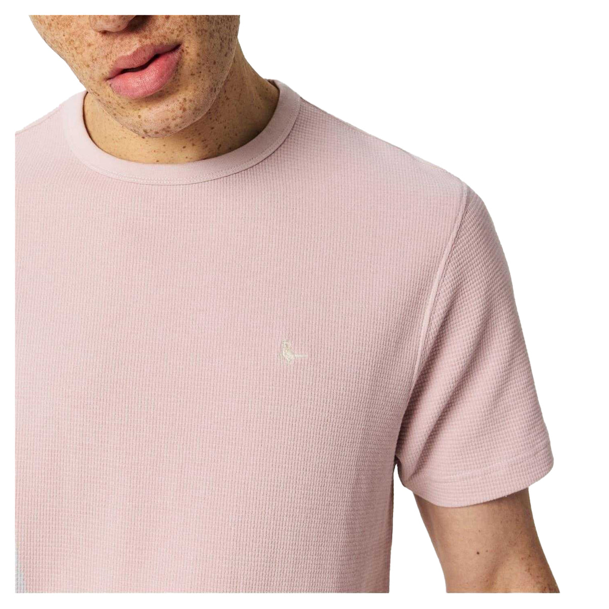 Cool Pink - Side - Jack Wills Mens Logo Waffle Knit T-Shirt