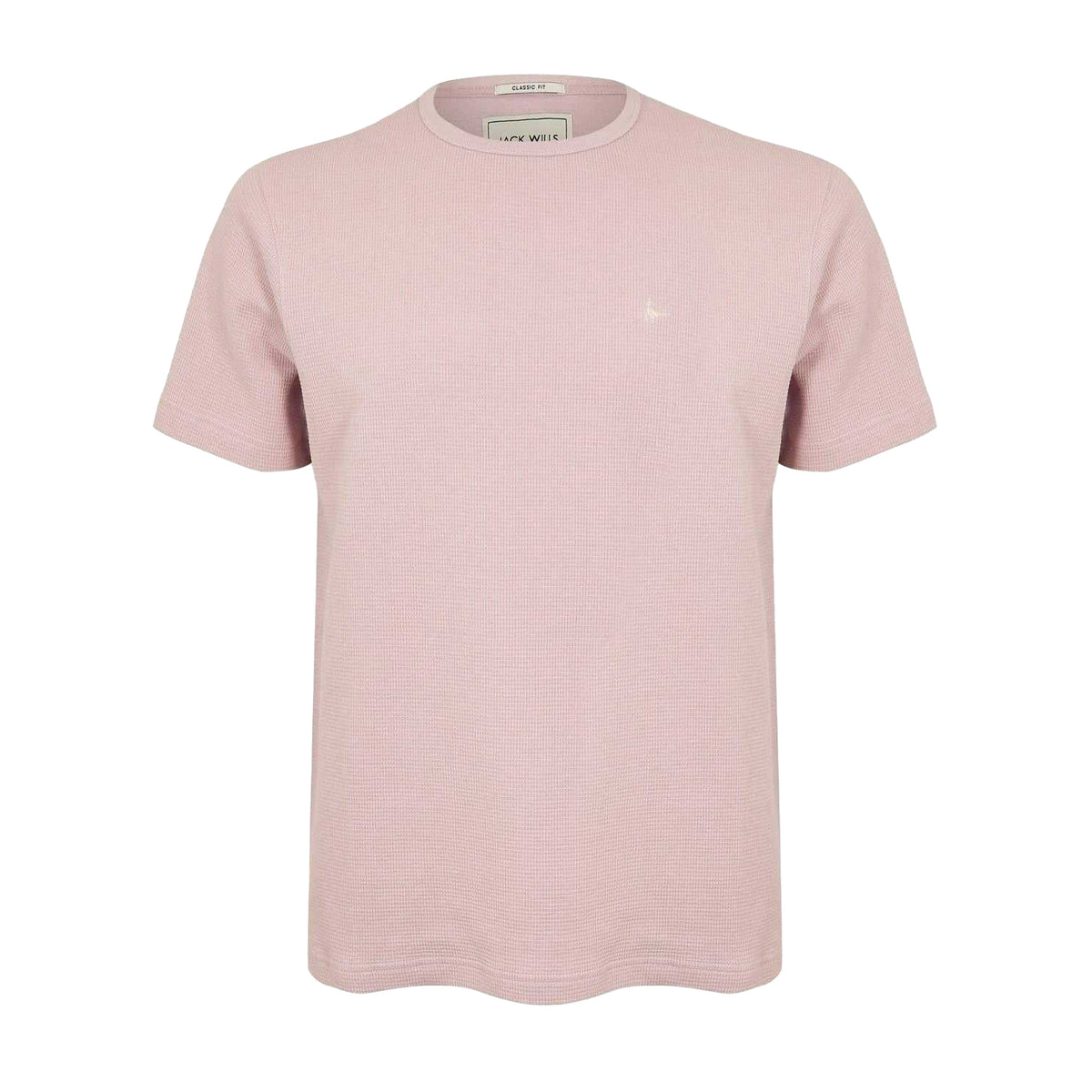 Cool Pink - Front - Jack Wills Mens Logo Waffle Knit T-Shirt
