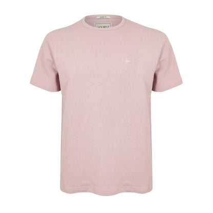 Cool Pink - Front - Jack Wills Mens Logo Waffle Knit T-Shirt