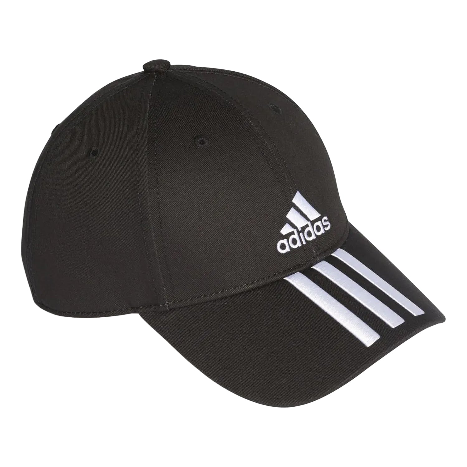 Black-White - Side - Adidas Childrens-Kids Trio Logo Baseball Cap