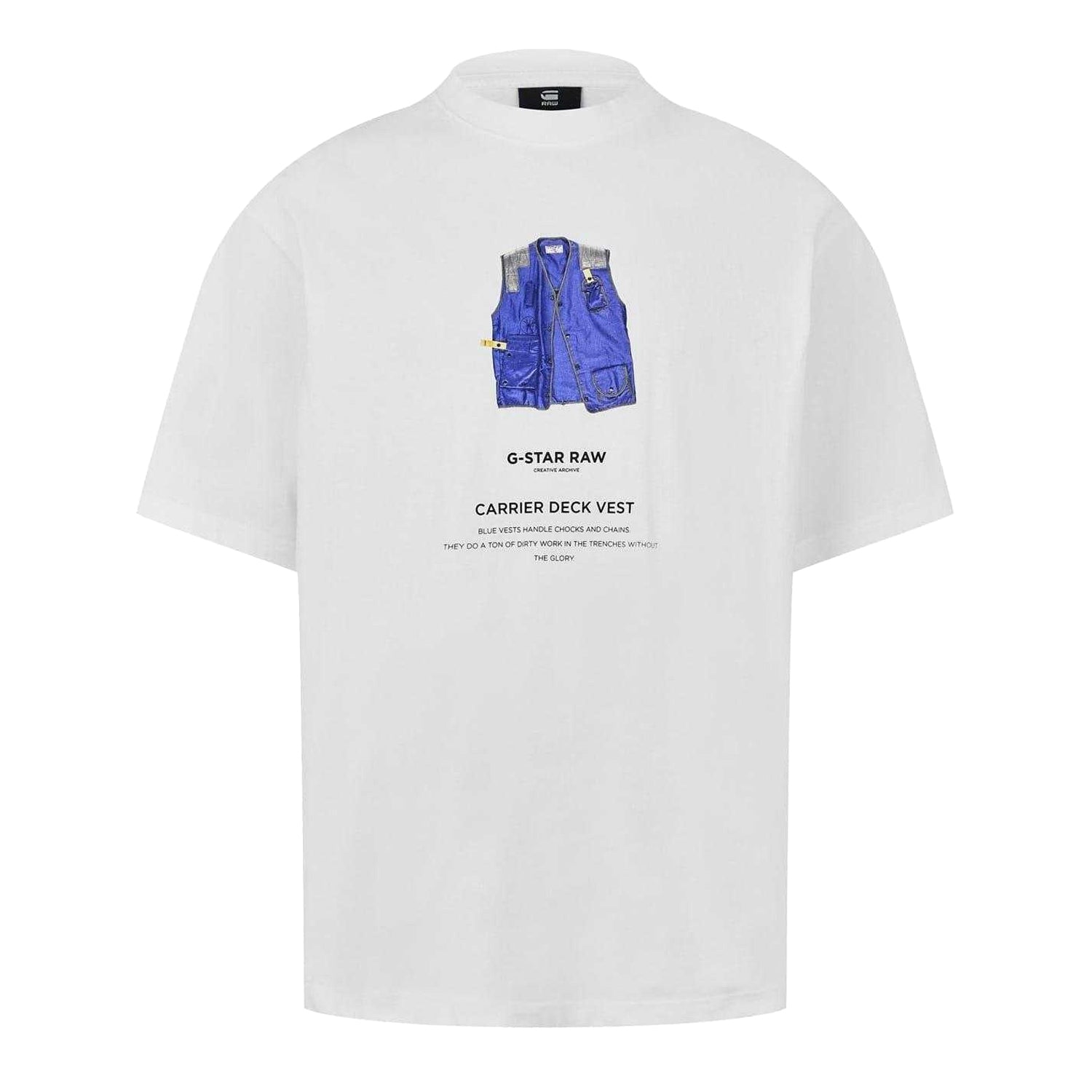 White - Front - G-Star Unisex Adult Firefighter Suit Oversized T-Shirt