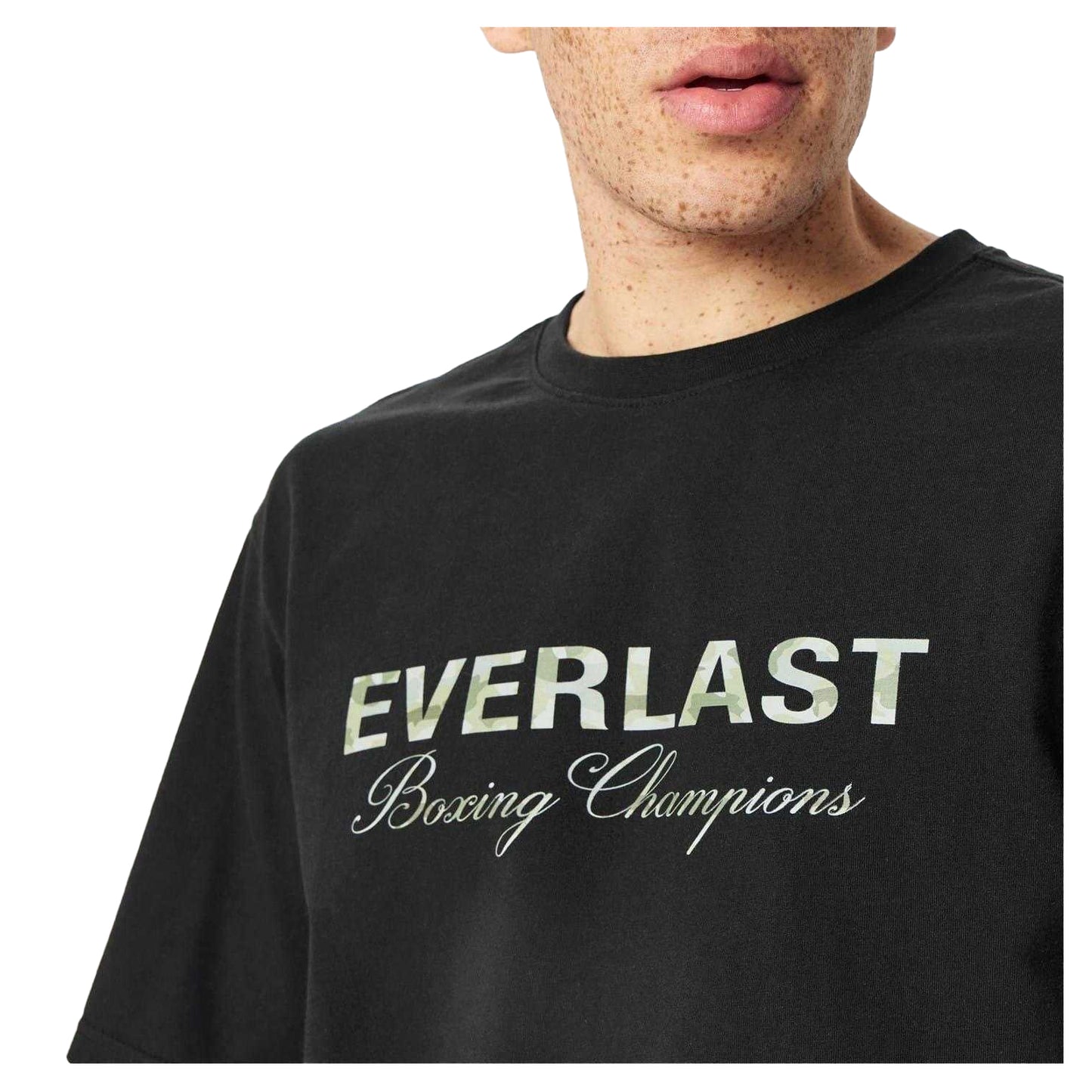 Black - Side - Everlast Mens Camo Logo Relaxed Fit T-Shirt