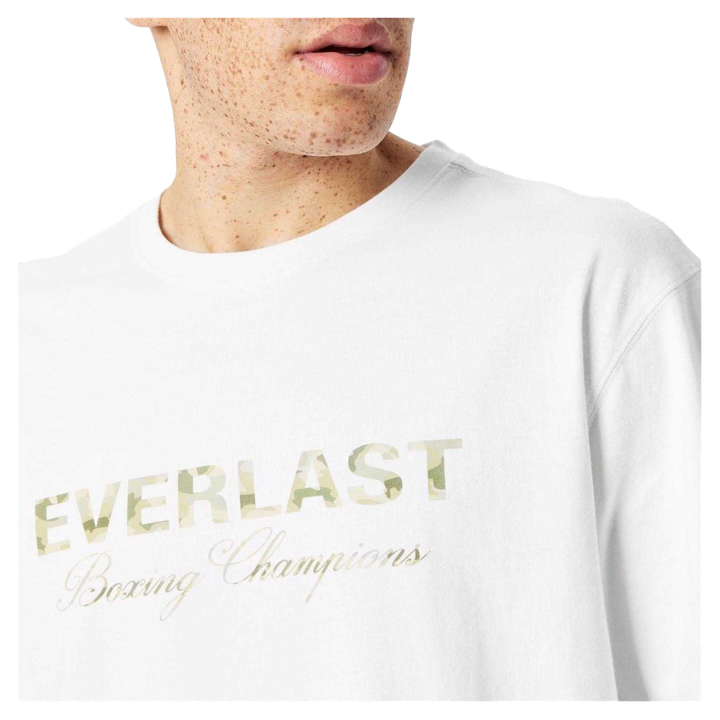 White - Side - Everlast Mens Camo Logo Relaxed Fit T-Shirt