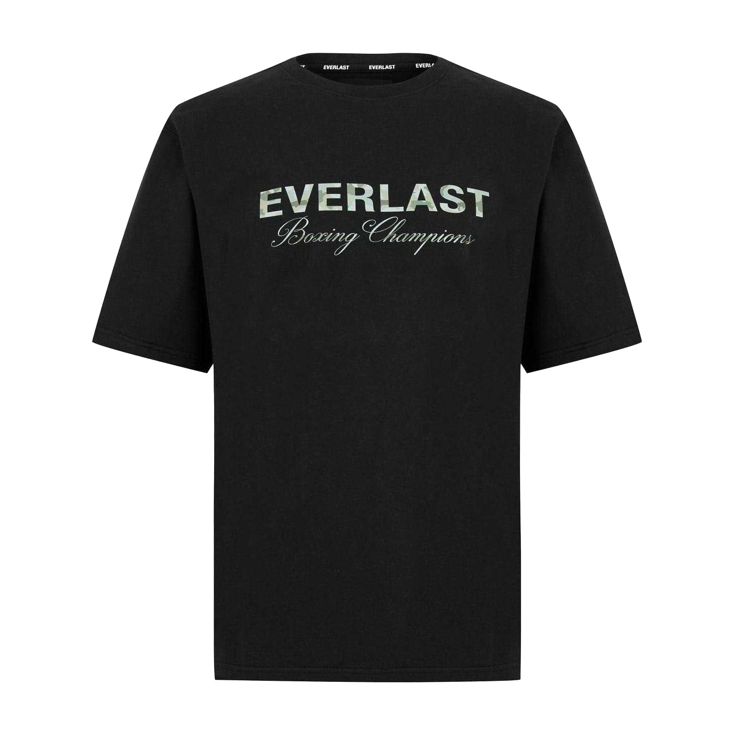 Black - Front - Everlast Mens Camo Logo Relaxed Fit T-Shirt