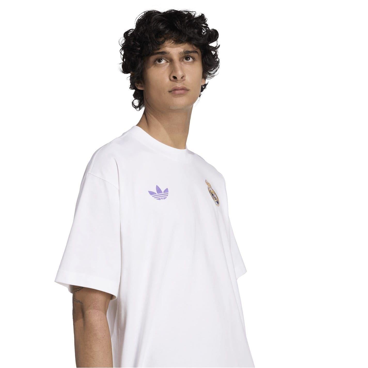 White - Back - Adidas Mens Originals Real Madrid CF T-Shirt