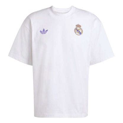 White - Front - Adidas Mens Originals Real Madrid CF T-Shirt