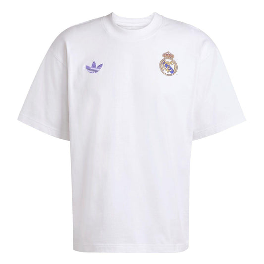 White - Front - Adidas Mens Originals Real Madrid CF T-Shirt
