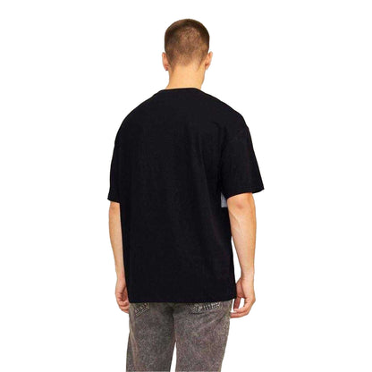 Black - Back - Jack And Jones Mens Colour Block Drop Shoulder T-Shirt