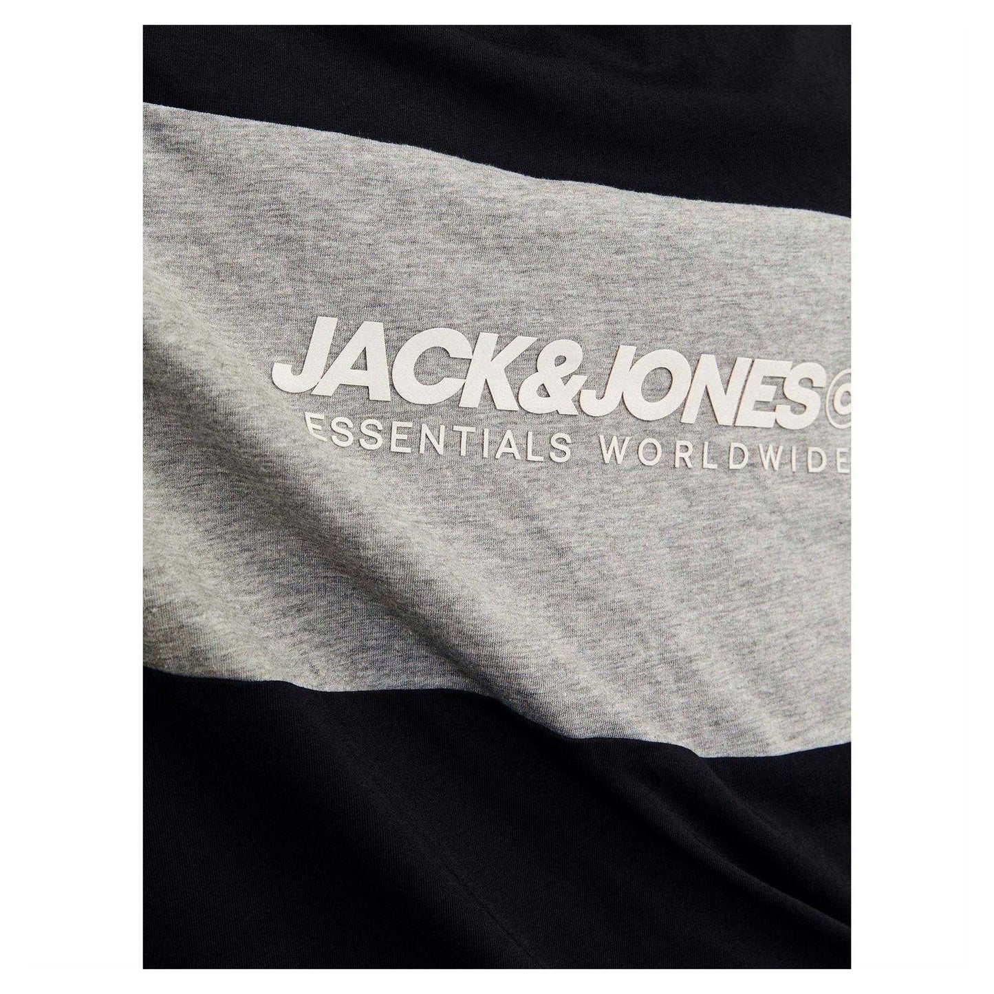 Black - Side - Jack And Jones Mens Colour Block Drop Shoulder T-Shirt