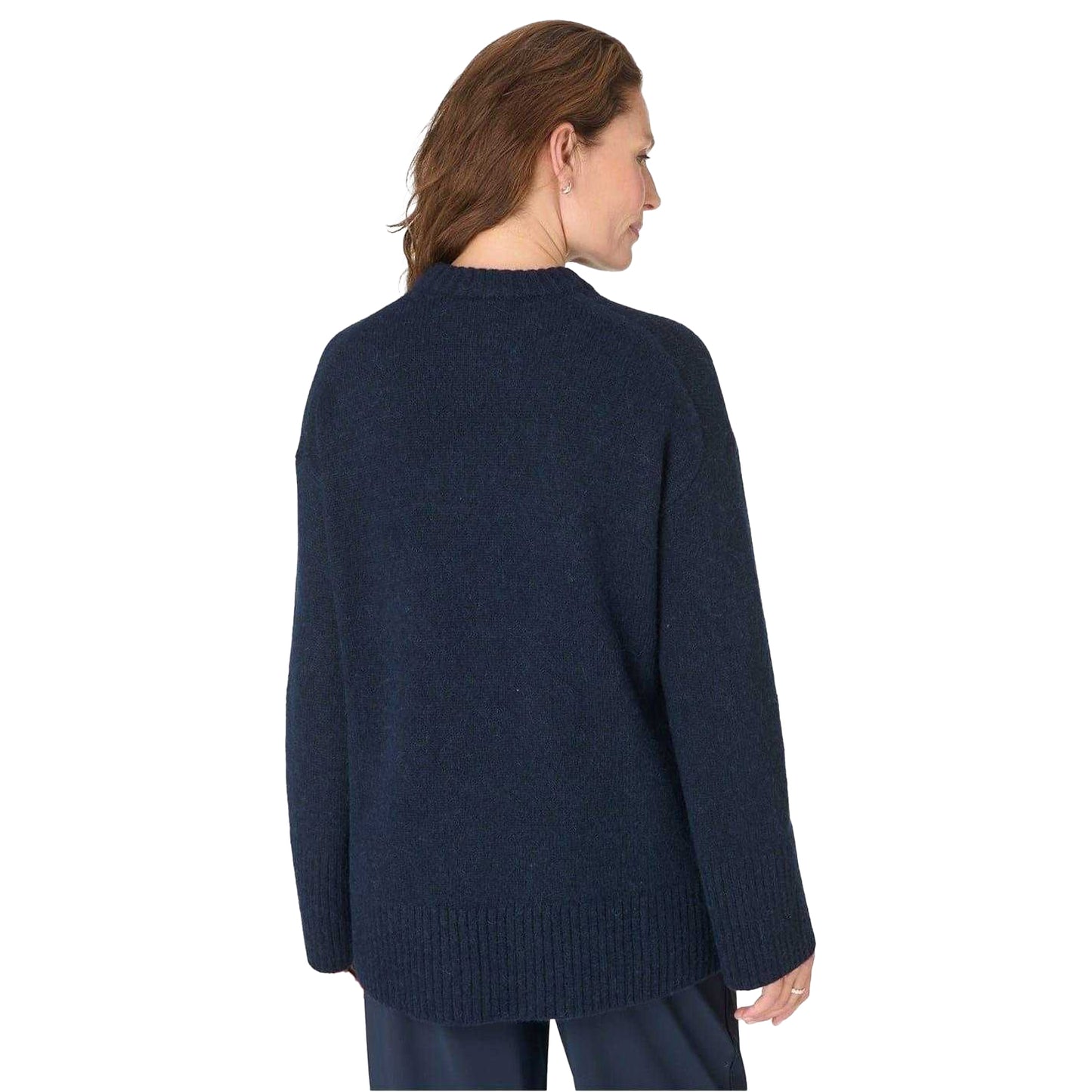Navy Blue - Back - Sweaty Betty Womens-Ladies Alpine Ribbed Crew Neck Oversized Sweater Top