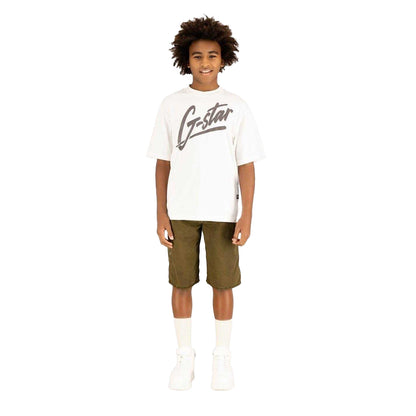 White - Pack Shot - G-Star Childrens-Kids Script Regular T-Shirt