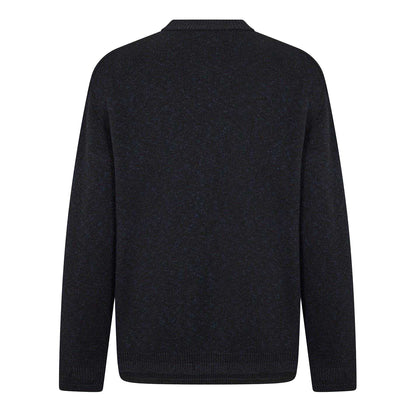 Black - Back - Boss Mens Kokoage Ribbed Regular Jumper