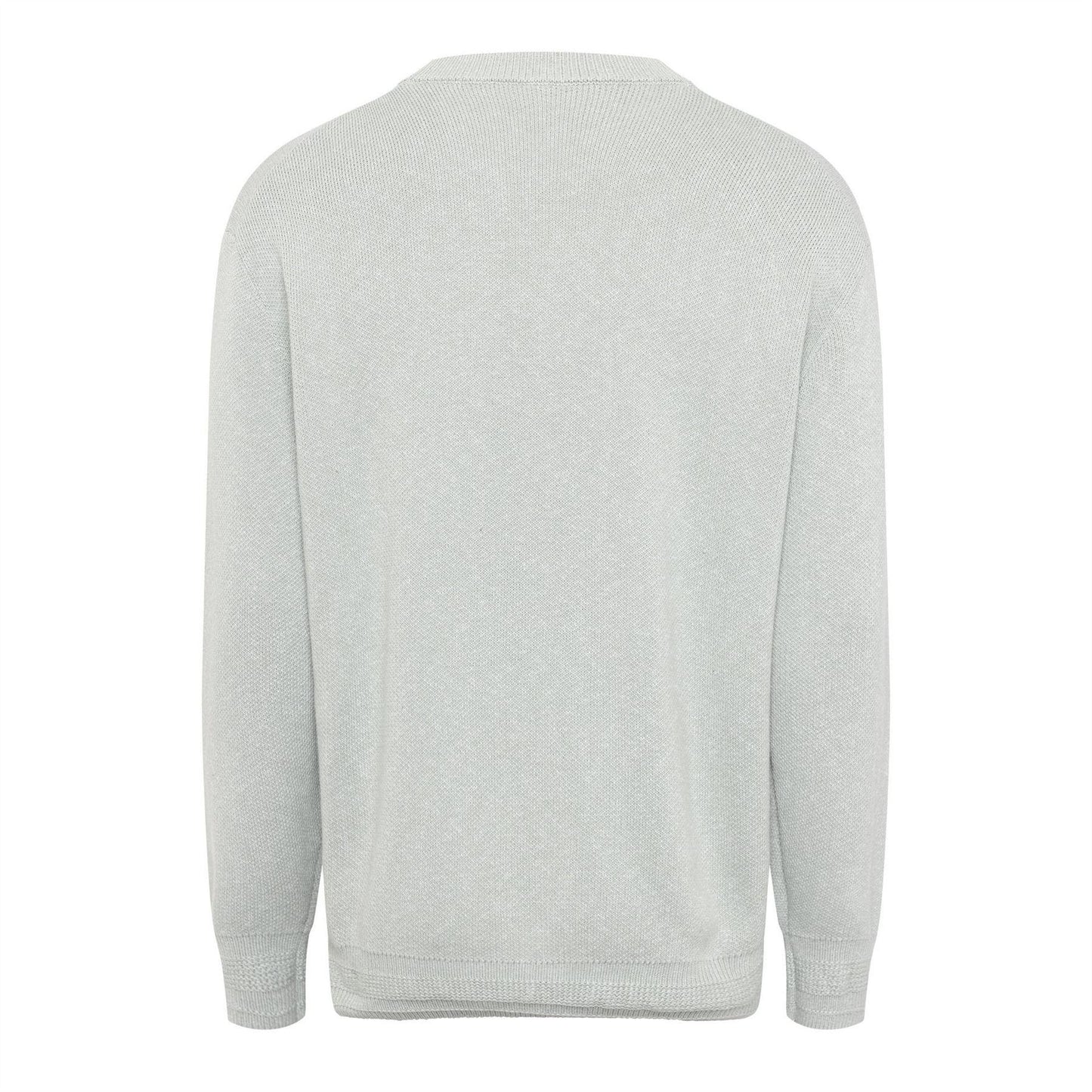Silver - Back - Boss Mens Kokoage Ribbed Regular Jumper