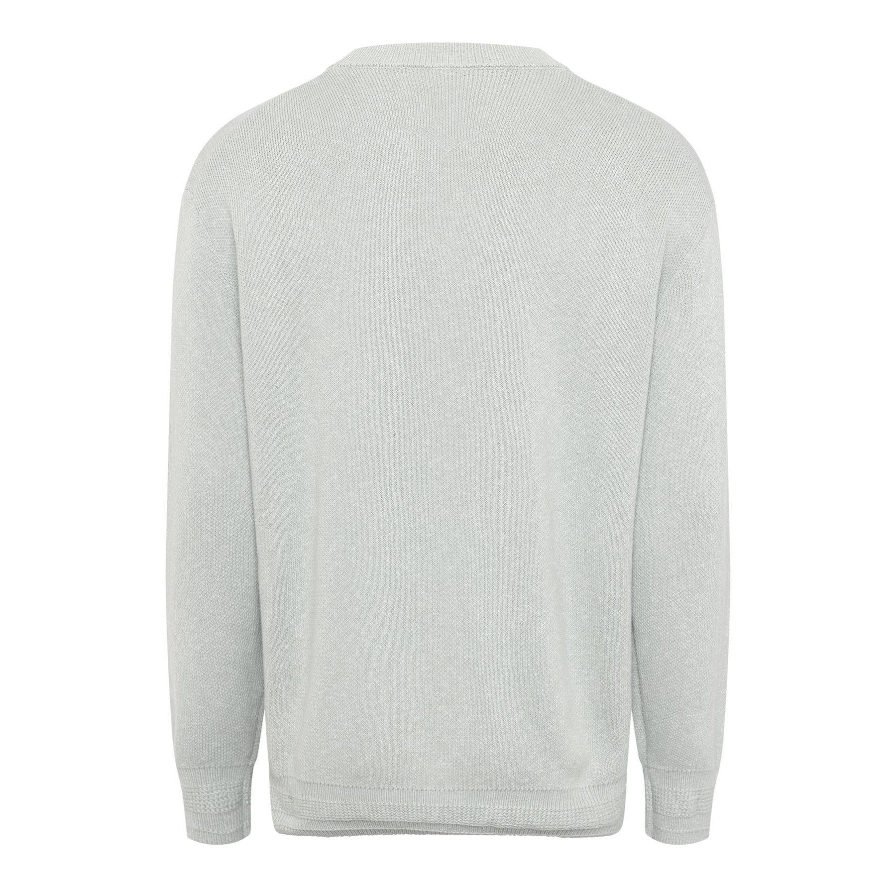 Silver - Back - Boss Mens Kokoage Ribbed Regular Jumper