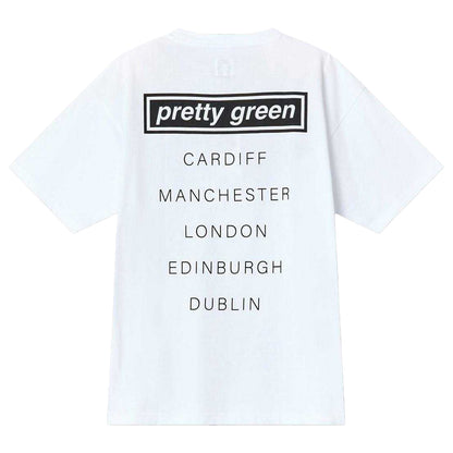 White - Back - Pretty Green Mens Porsche Live Forever Tour T-Shirt