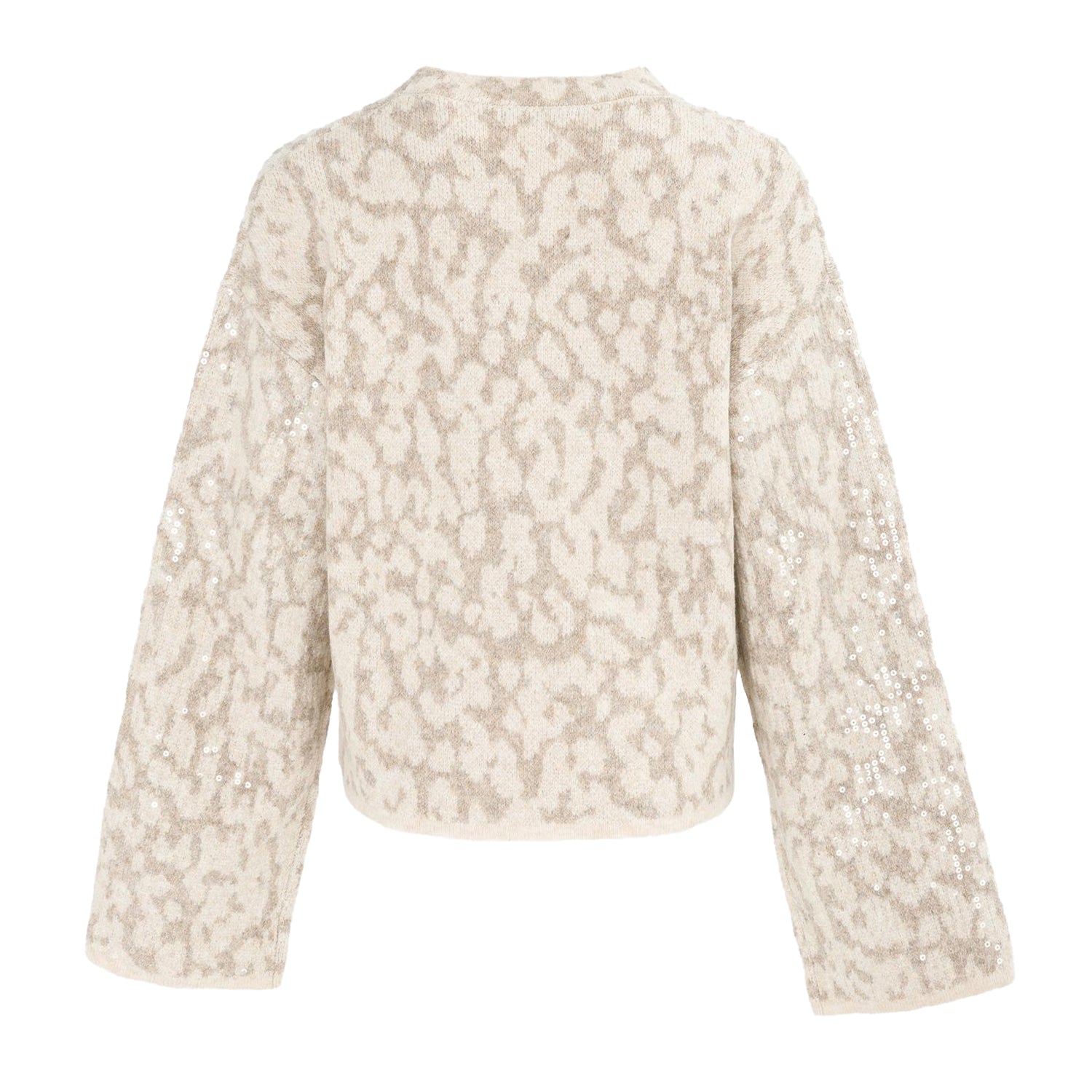 Beige-Grey - Back - Biba Womens-Ladies Leopard Print Jumper