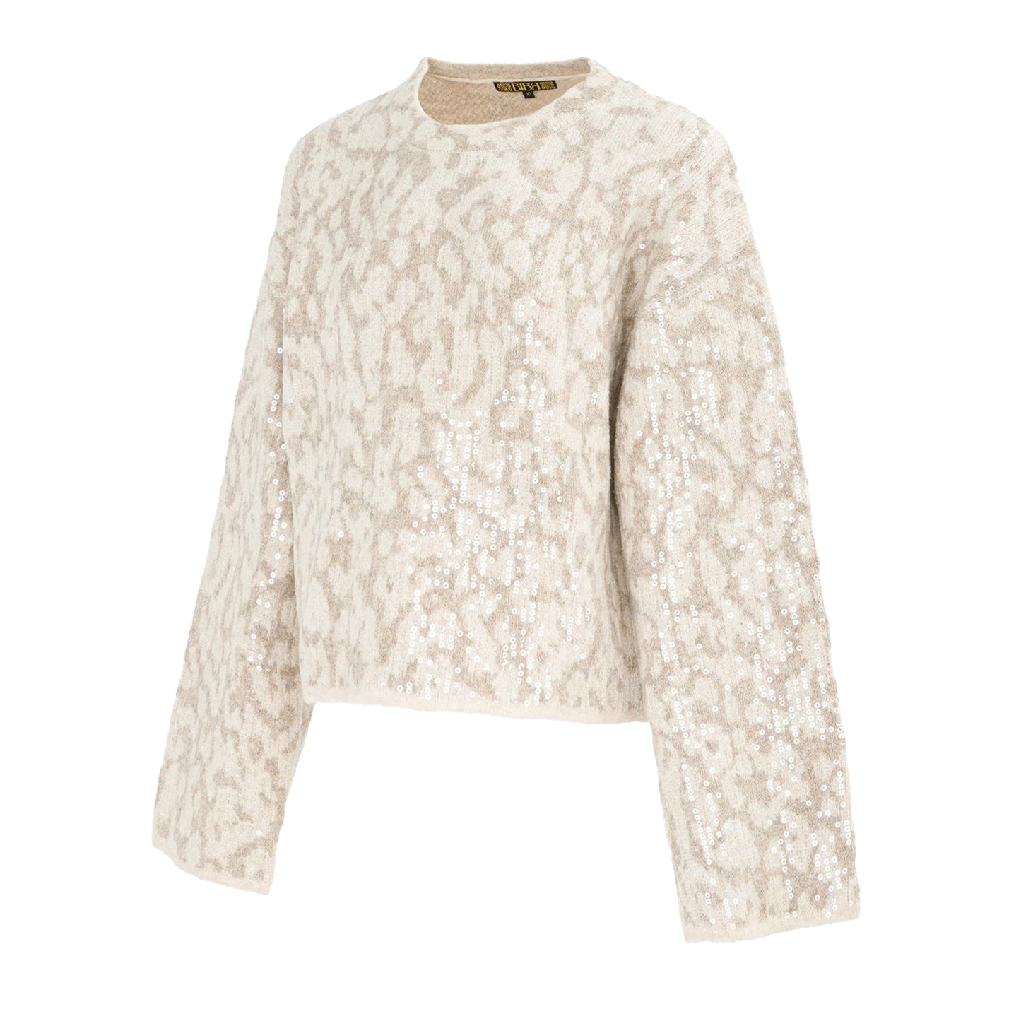 Beige-Grey - Side - Biba Womens-Ladies Leopard Print Jumper