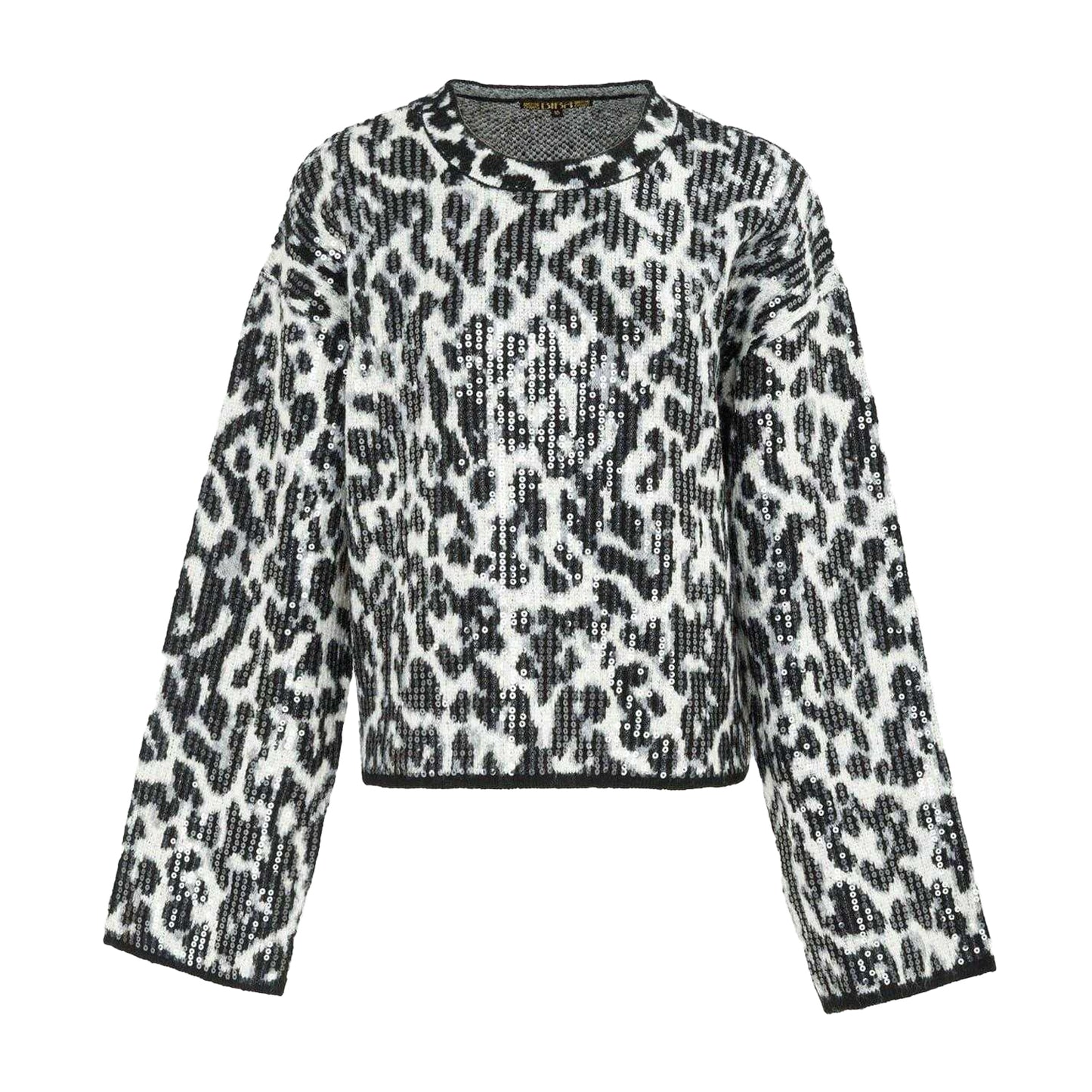 Black-Grey - Front - Biba Womens-Ladies Leopard Print Jumper