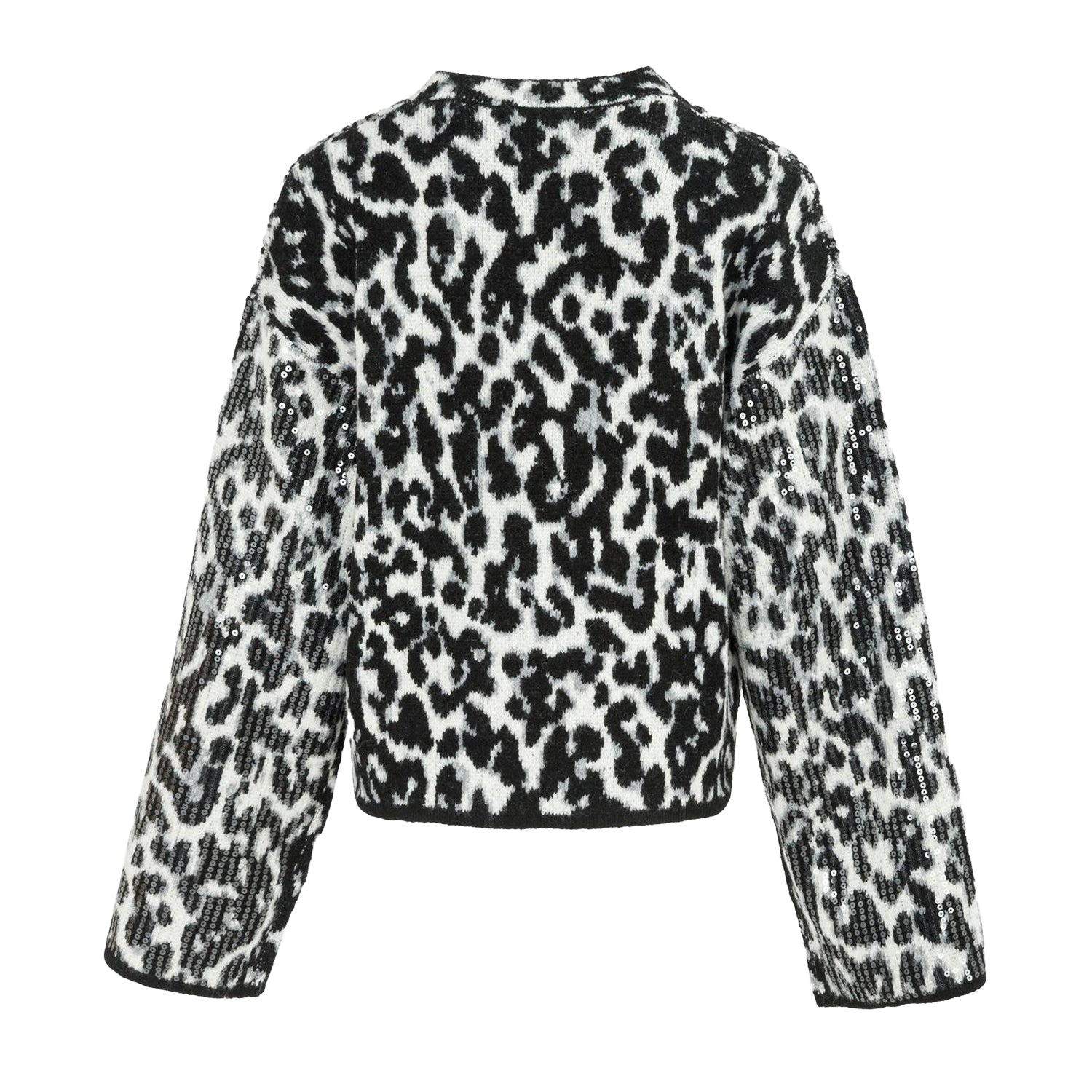 Black-Grey - Back - Biba Womens-Ladies Leopard Print Jumper
