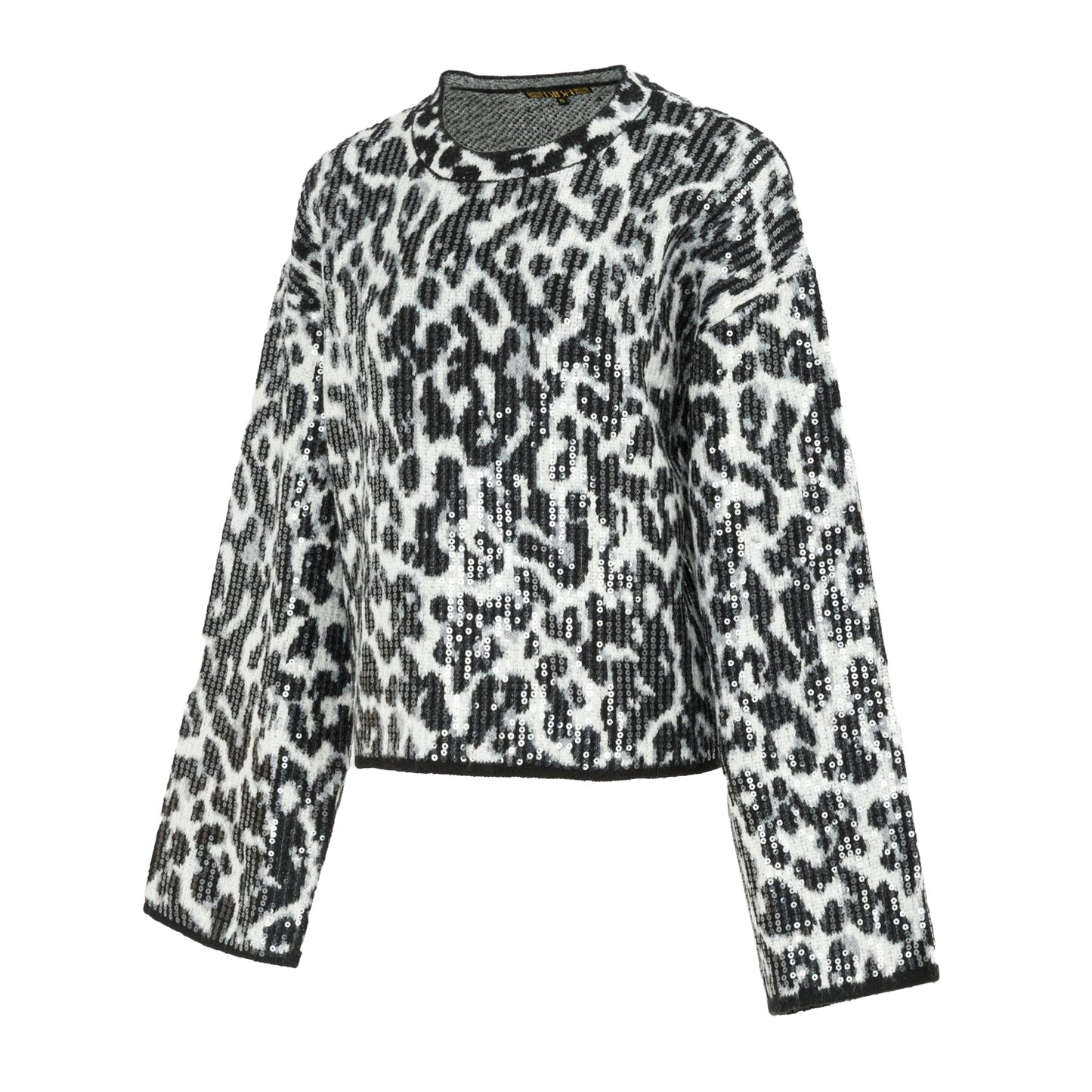 Black-Grey - Side - Biba Womens-Ladies Leopard Print Jumper