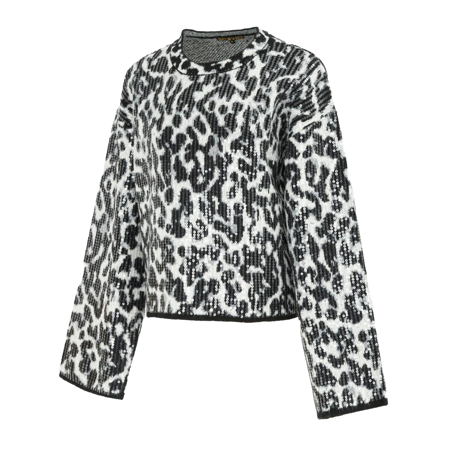 Black-Grey - Side - Biba Womens-Ladies Leopard Print Jumper