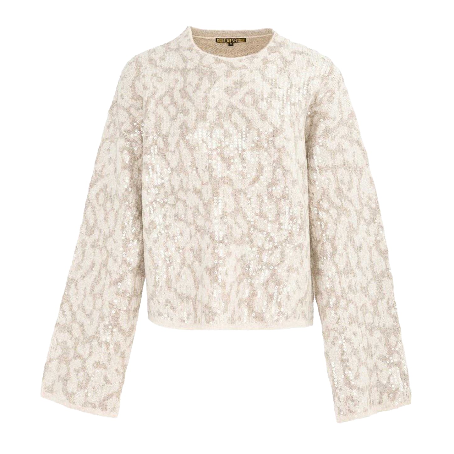Beige-Grey - Front - Biba Womens-Ladies Leopard Print Jumper