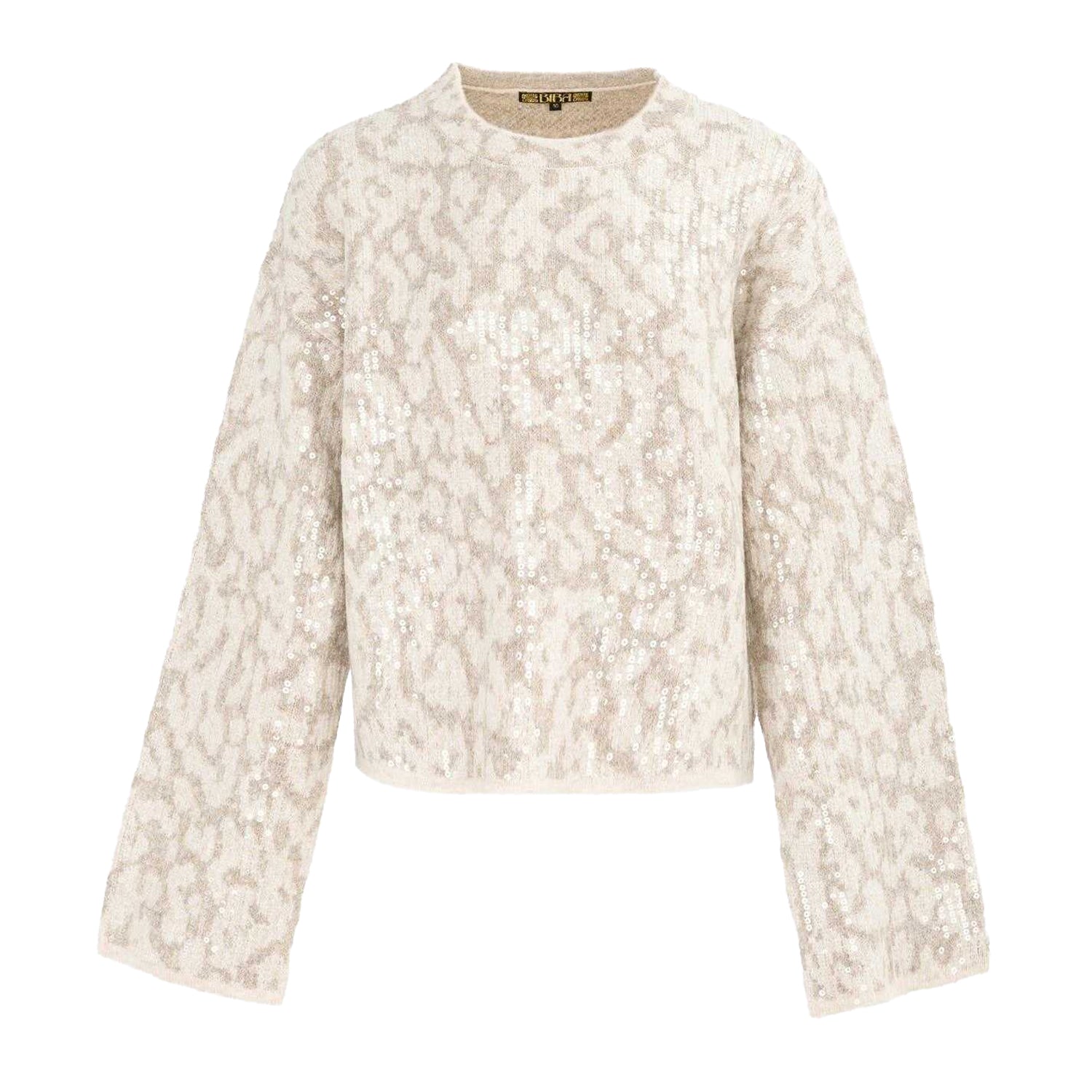 Beige-Grey - Front - Biba Womens-Ladies Leopard Print Jumper