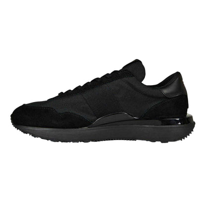 Triple Black - Side - Ralph Lauren Mens Train 89 Embroidered Logo Suede Chunky Platform Trainers