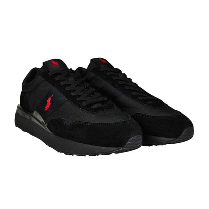 Triple Black - Lifestyle - Ralph Lauren Mens Train 89 Embroidered Logo Suede Chunky Platform Trainers