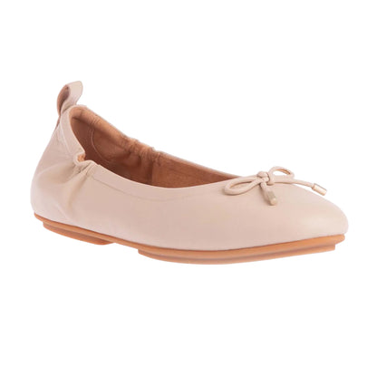 Stone - Front - FitFlop Womens-Ladies Allegro Bow Leather Ballerina Flats