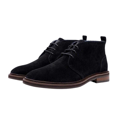 Black - Back - Pretty Green Mens Suede Flat Chukka Boots