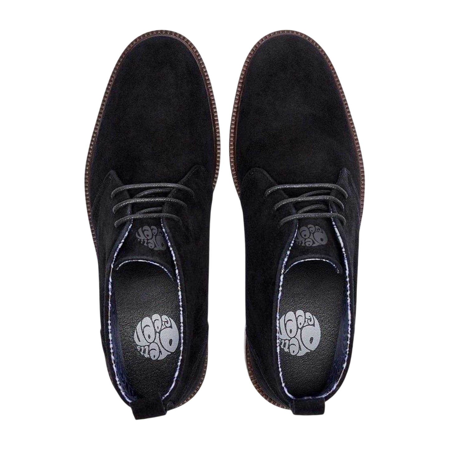 Black - Side - Pretty Green Mens Suede Flat Chukka Boots