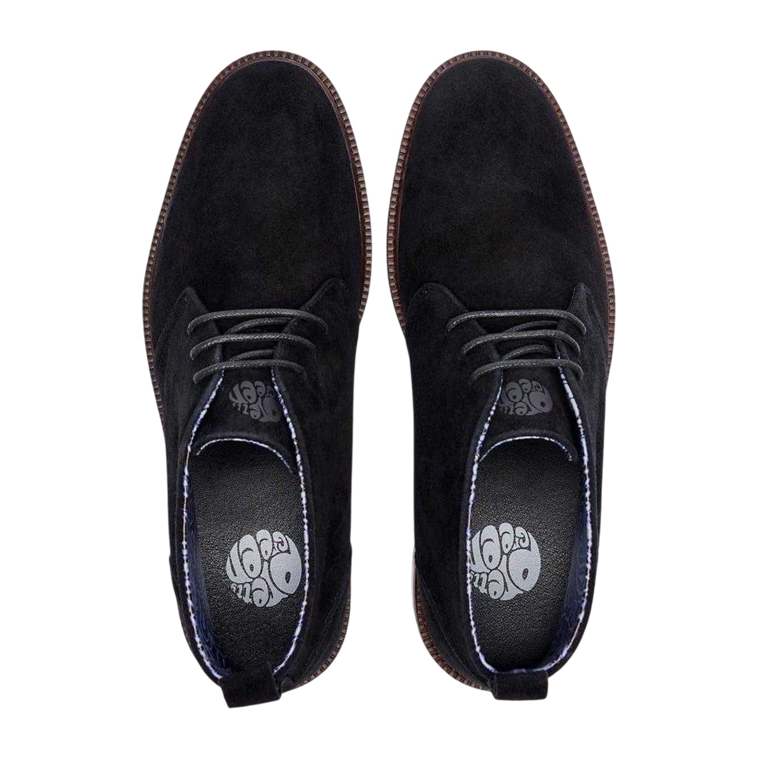 Black - Side - Pretty Green Mens Suede Flat Chukka Boots