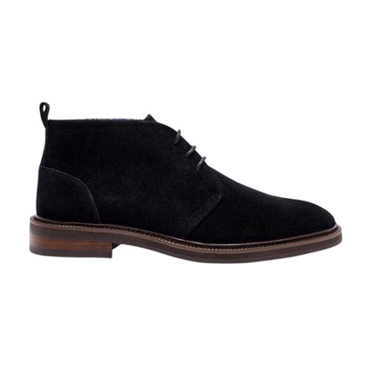 Black - Front - Pretty Green Mens Suede Flat Chukka Boots