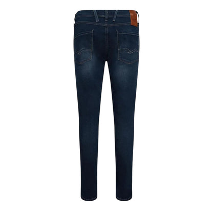 Blue - Back - Replay Mens Anbass Cotton Slim Jeans