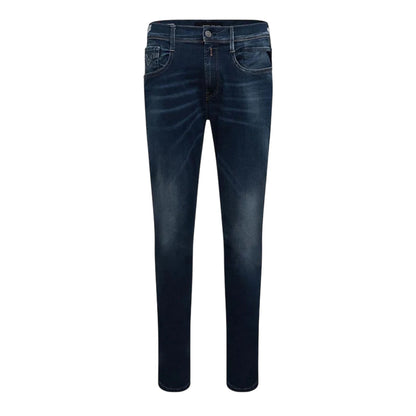 Blue - Front - Replay Mens Anbass Cotton Slim Jeans