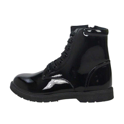Black - Back - Buckle My Shoe Childrens-Kids Lace Up Ankle Boots