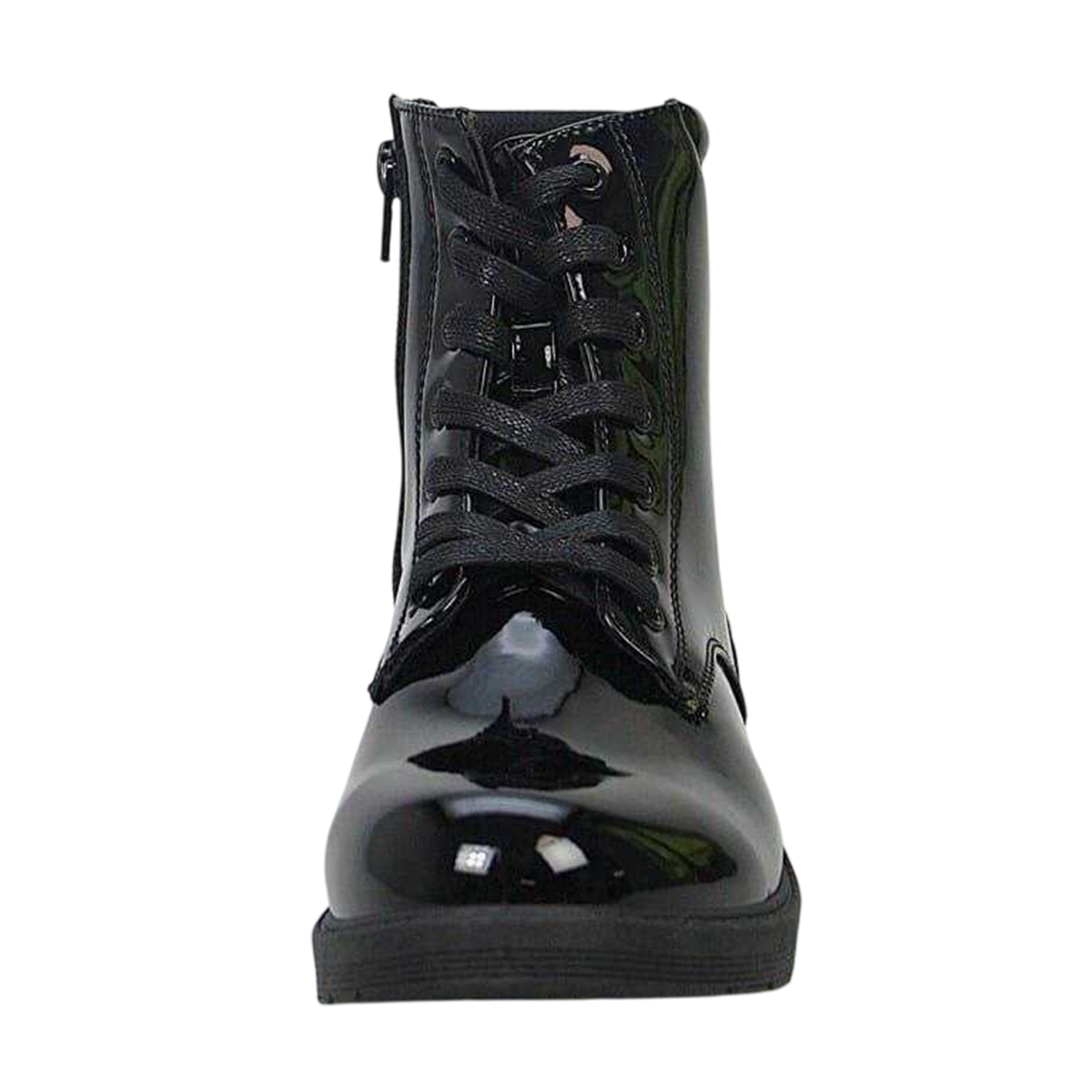 Black - Lifestyle - Buckle My Shoe Childrens-Kids Lace Up Ankle Boots