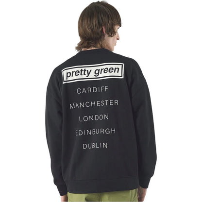 Black - Back - Pretty Green Mens Live Forever Regular Sweatshirt