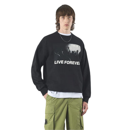 Black - Lifestyle - Pretty Green Mens Live Forever Regular Sweatshirt